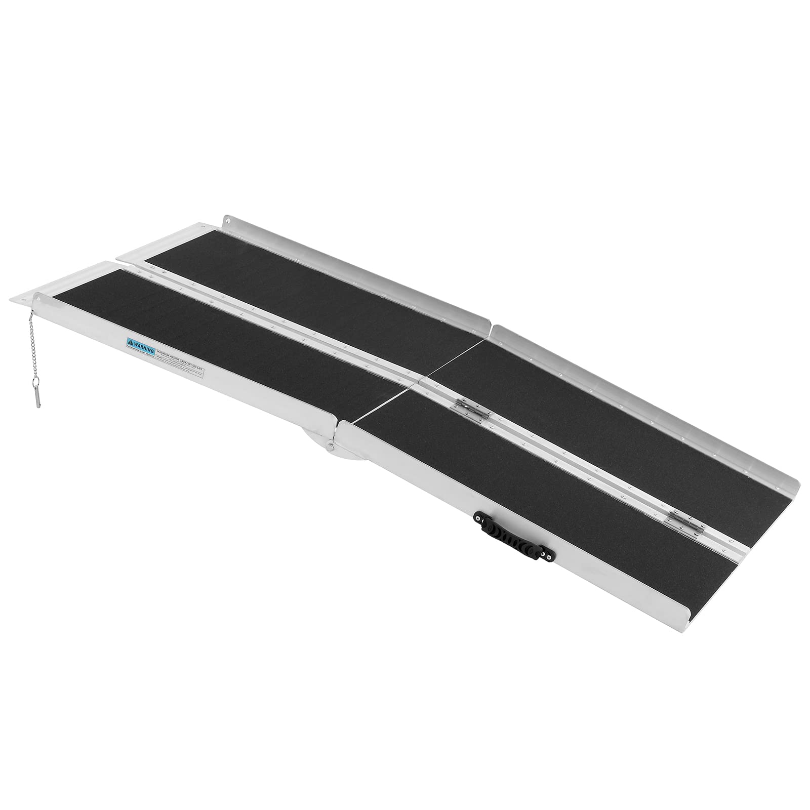 5ft Portable Wheelchair Ramp Non-Slip Aluminum Folding Handicap Home Steps Scooter Door Threshold Ramp for 5 inch -15 inch Step Heights 600 lbs Capacity 28in,Black