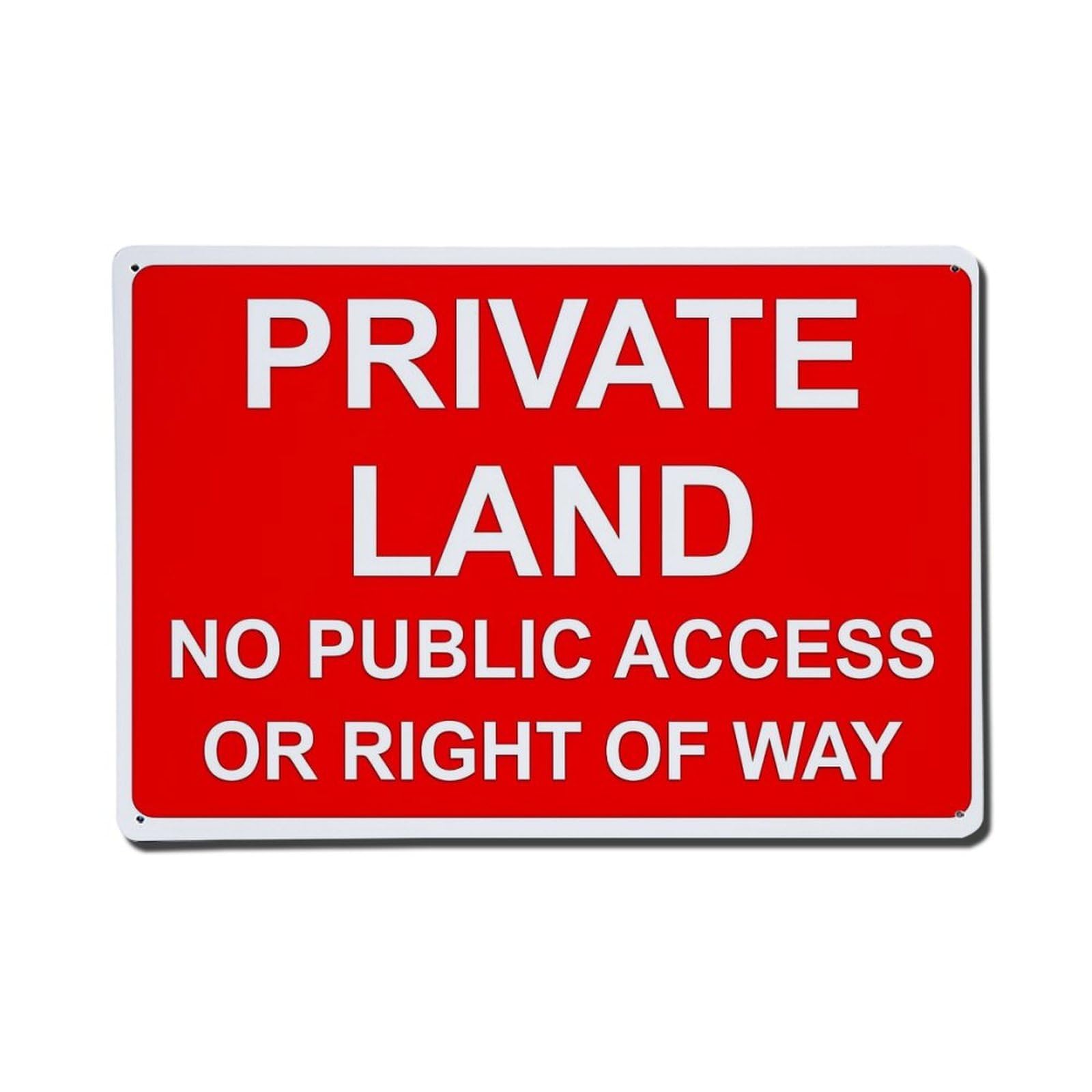 Private Land No Public Access Or Right Of Way Retro Metal Tin Sign, Vintage Decor Art Poster for Bar, Home, Man Cave, Kitchen, Laundry Room Gift 8x12Inch