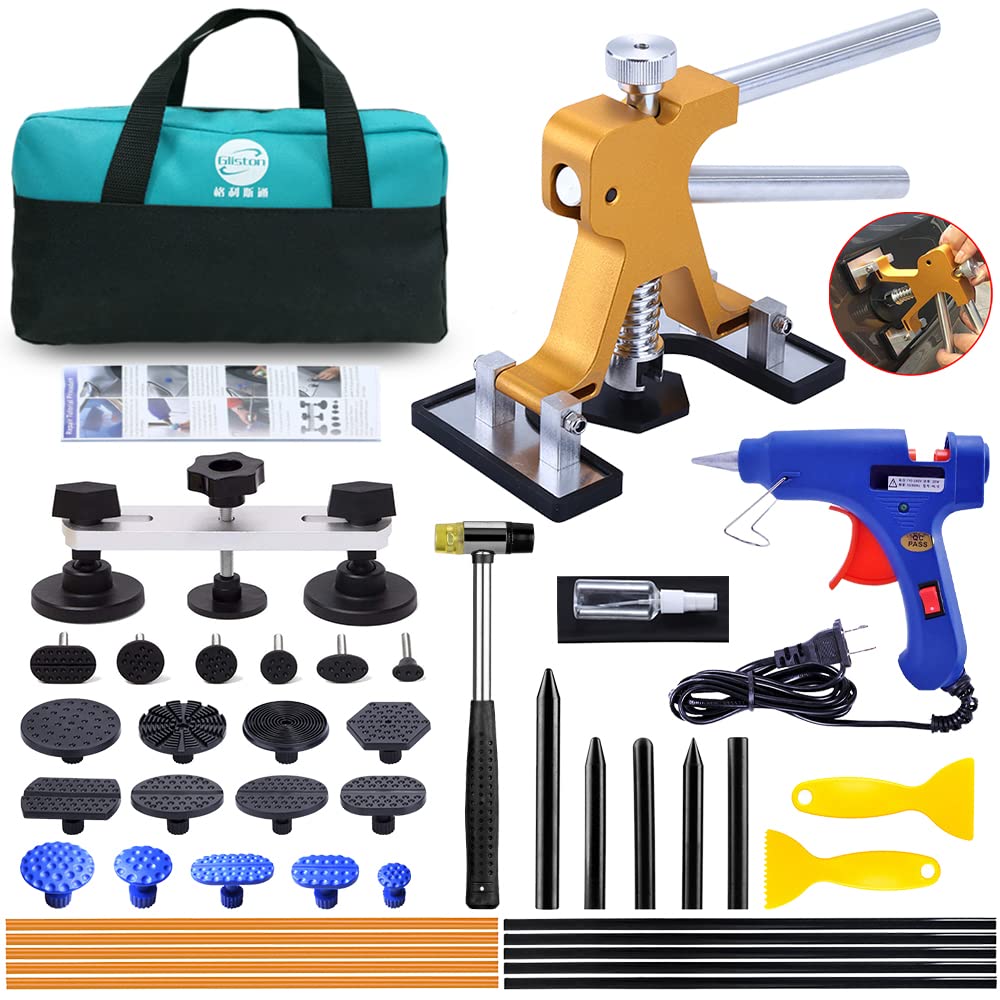 YOOHE Paintless Dent Repair Kit Car Dent Puller Kit with Adjustable Golden Dent Lifter Puller