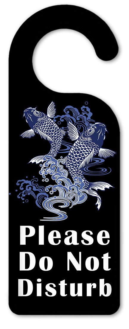 Do Not Disturb Door Knob Hanger Sign - Jumping Koi