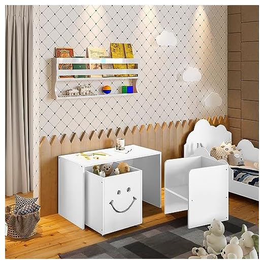 MESA INFANTIL MONTESSORI ALEGRA SMILE MULTIFUNCIONAL COM 1 CADEIRA E 1 NICHO - BRANCA