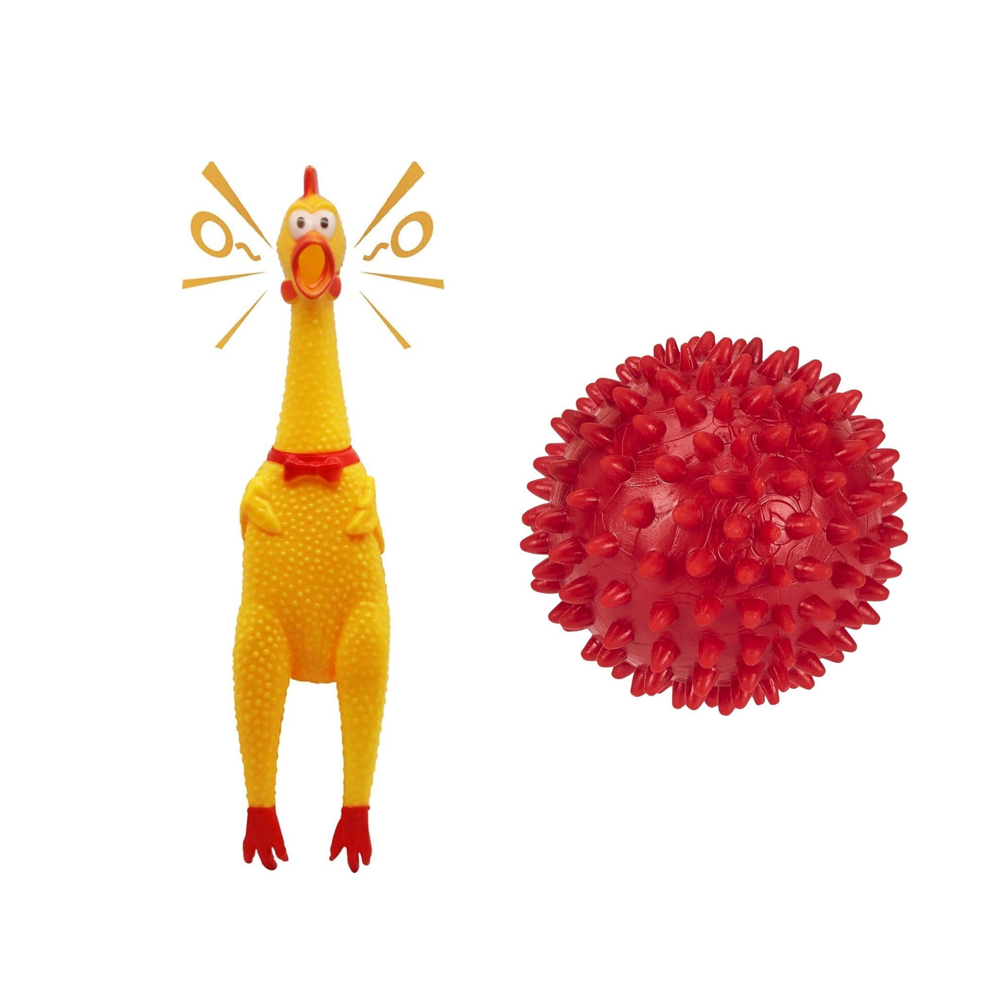 LOKO Chew Squeaky Toys for Puppies and Dogs Spiked Ball, Hentoy Combo for Small, Medium Dogs, Puppies, Pets, (Pack of 2) (B0D279QQF2) Amazon Price History, Amazon Price Tracker