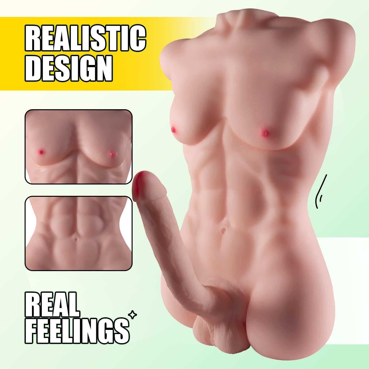 Amazon.com: Shemale Sex Doll Male Sex Toy for Women, Torso Life Size Lifelike  Trans Sex Doll with Flexible Huge Dildo Penis and Realistic Breasts and  Anal, Unisex Transsexual Adult Love Doll (18.74LB