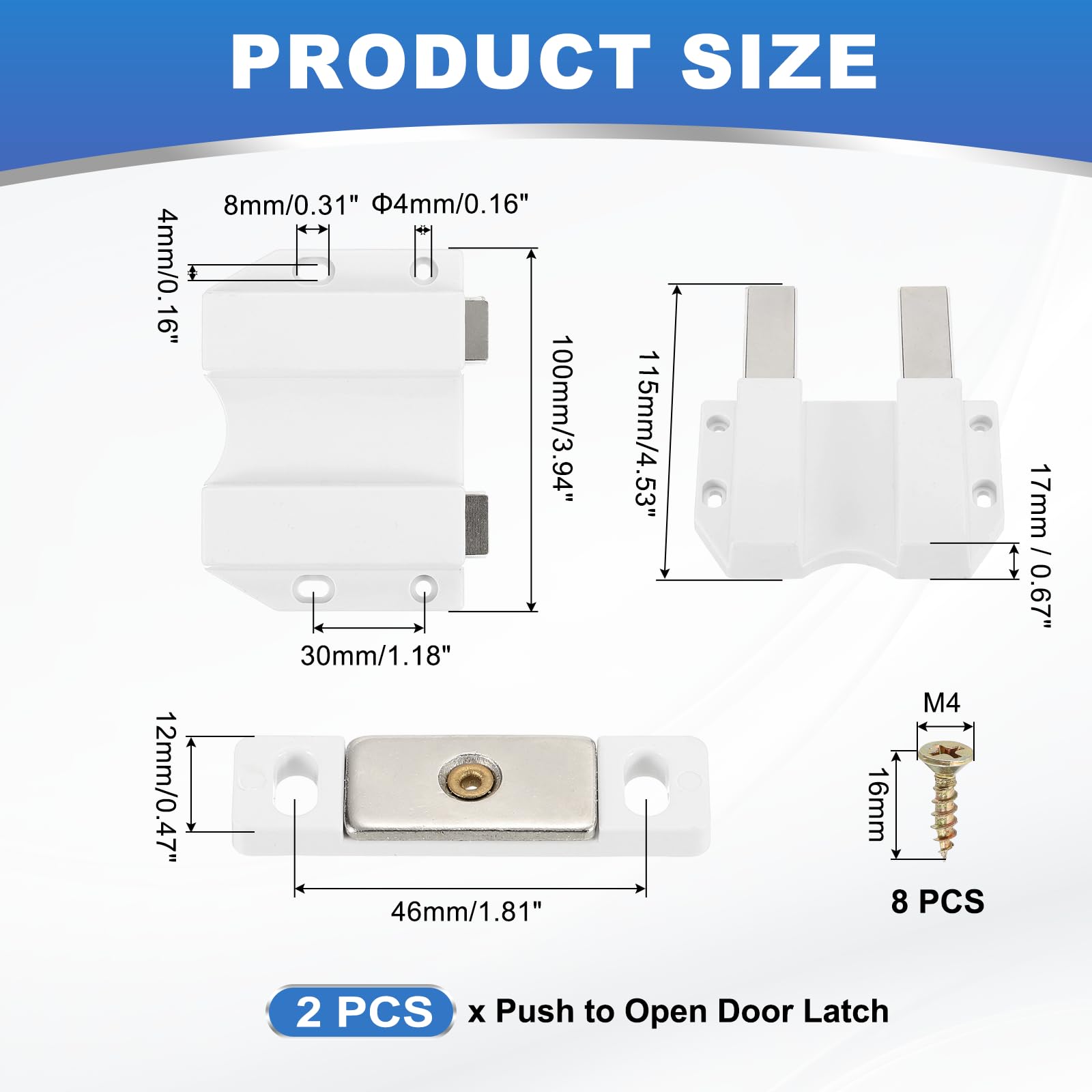 PATIKIL 2 Pcs Magnetic Push Latch - Image 2