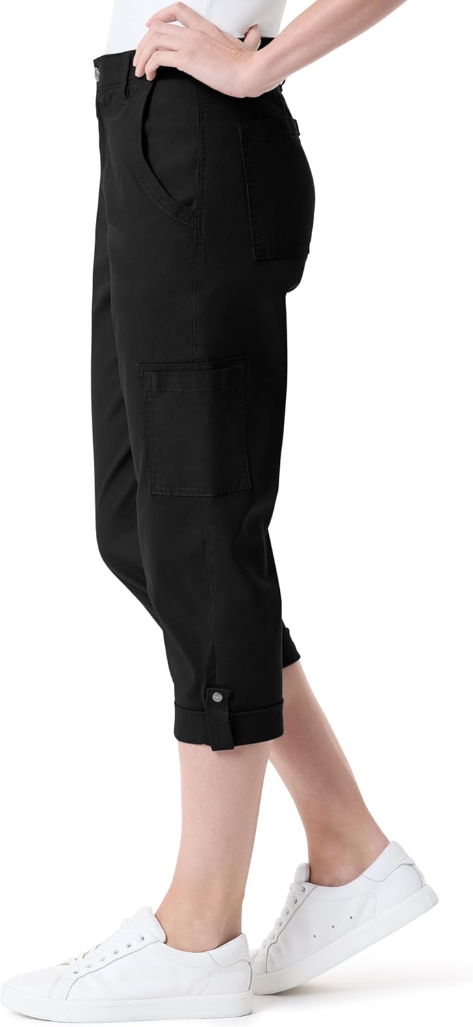 Gloria Vanderbilt Womens Cargo Capri Tab Roll Cuff with Zip Front and Elastic Waist Standard - Image 3