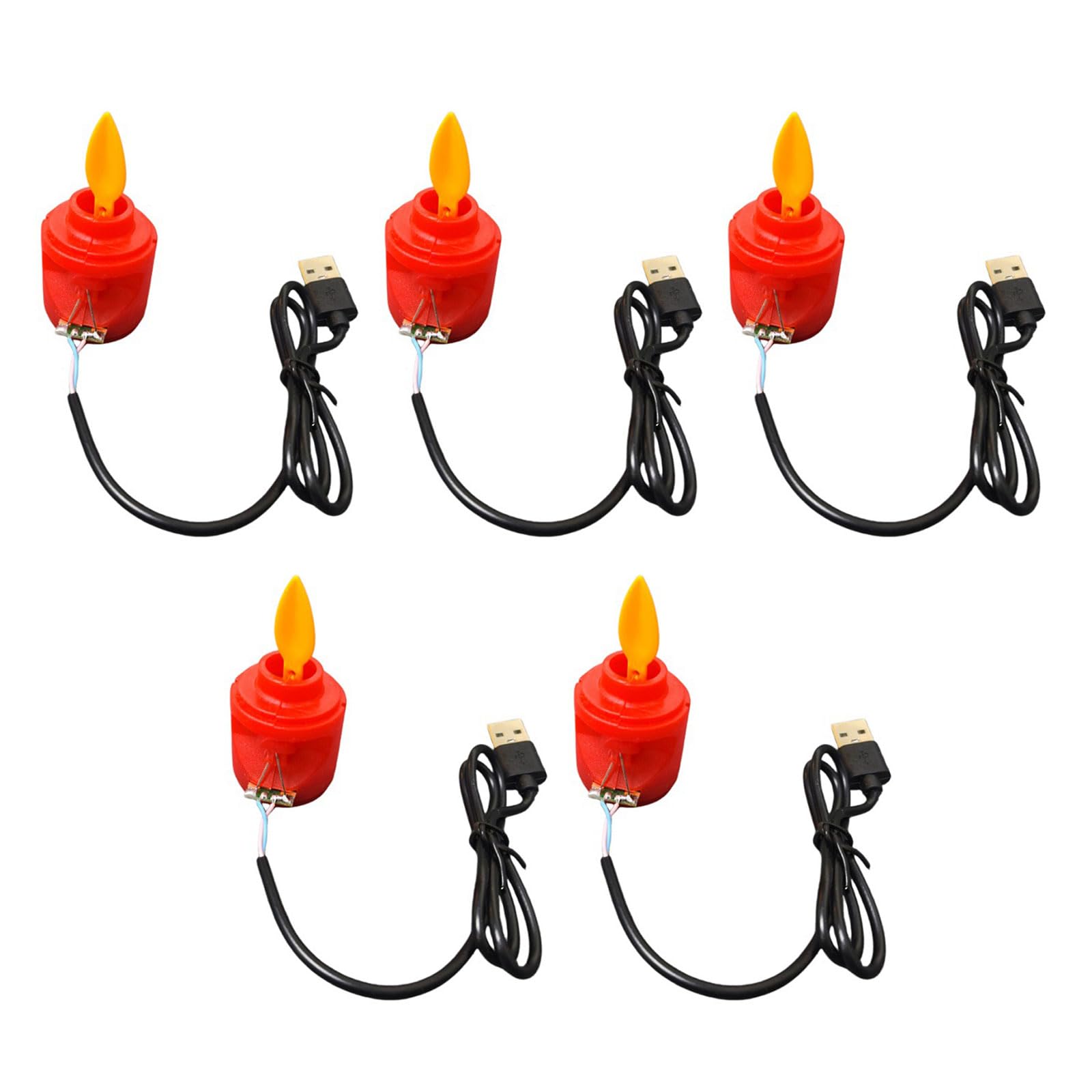 Xjdzineq Realistic Flameless LED Flickering Light with USB Power Plastics LED Light for Home Decorating and Parties USB Fluttering