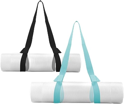 Paquete de 2 correas para esterilla de yoga para llevar, soporte para esterilla de yoga, arnés ajustable para esterilla de yoga Negro +