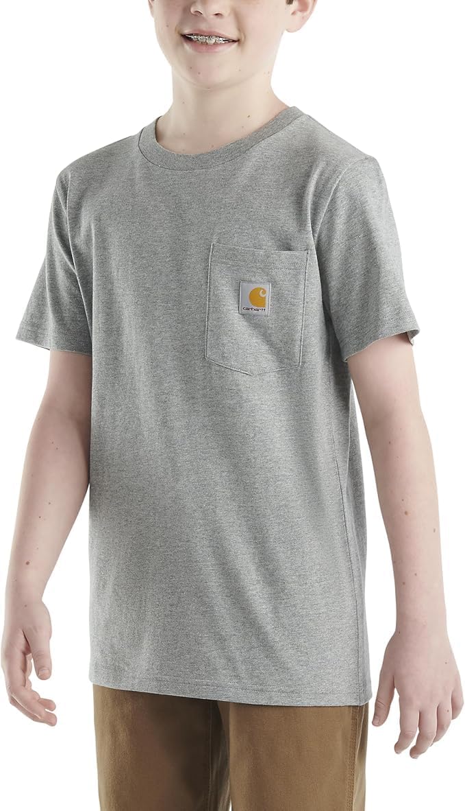 Carhartt Big Boys Short-Sleeve T-Shirt, Grey Heather - Medium (10/12) - Image 2
