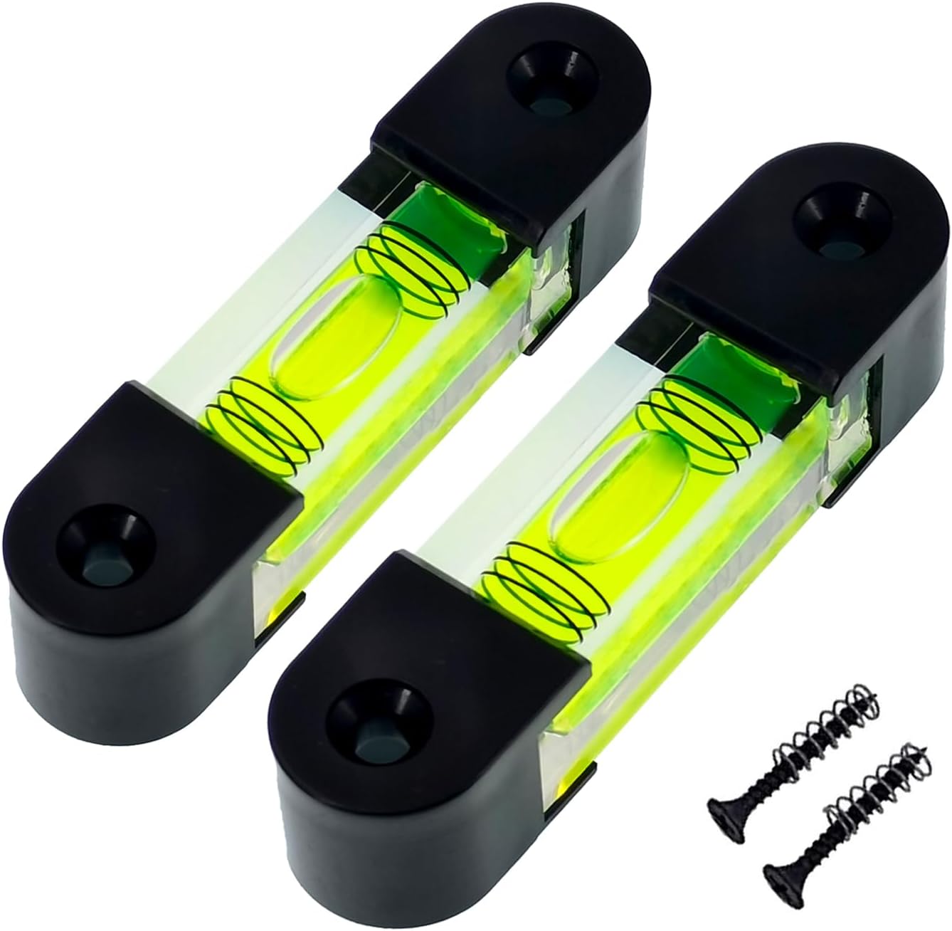 Installation Hole Whole Horizontal Bubble Level Ball Level Meter Horizontal Rule 108X18X16.3mm fittings screw (2PCS Green)