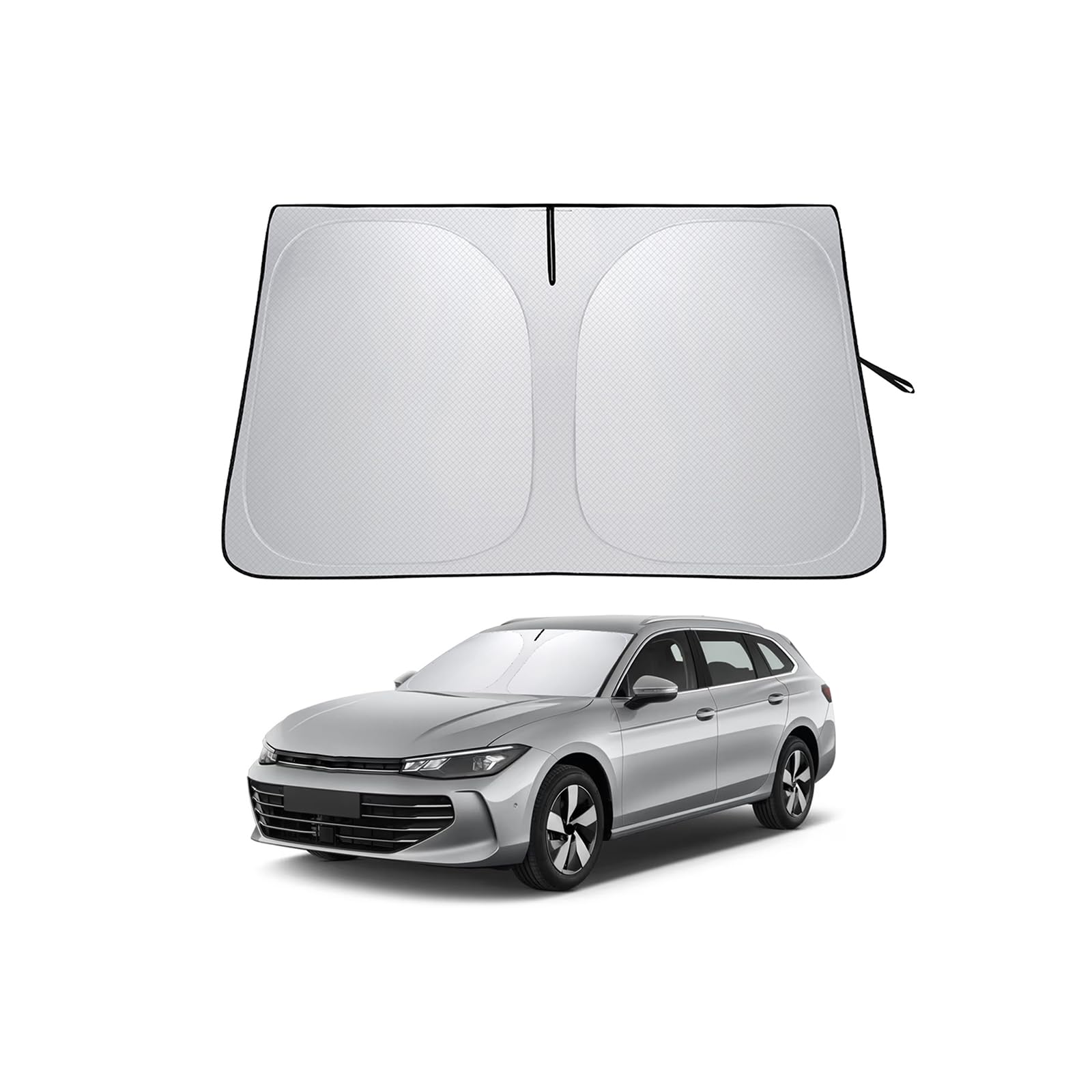 Osłona Przeciwsłoneczna Na Przednią Szybę Do VW Passat B9 Variant 2024-2026 Składana Pokrowiec Oslony Z Kieszenia Blokuje Promieniowanie UV Parasol Słoneczny