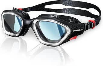 Whale Swim Goggles, HD Anti-Fog Goggles, Unisex, 100% UV Protection, Wide-Angle Underwater View