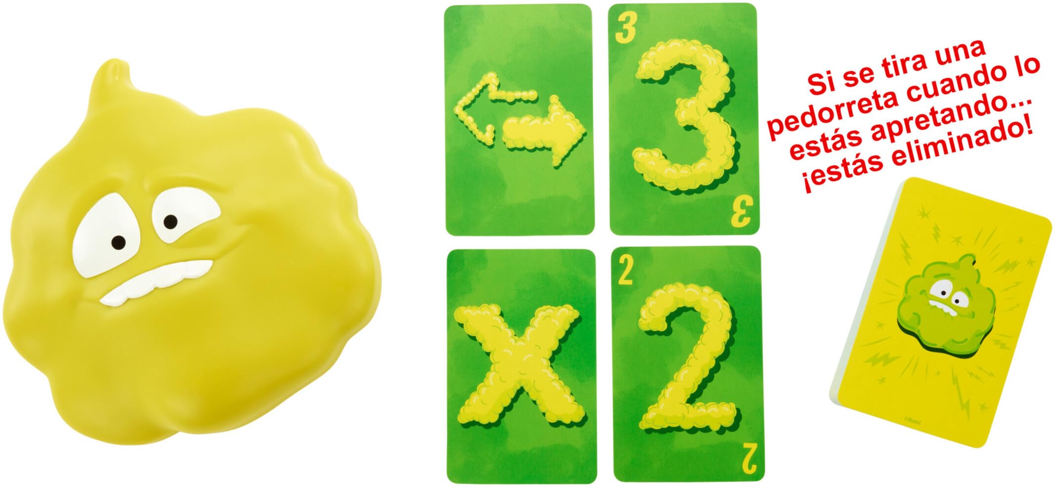 Mattel Games Pedorretas Juego de Cartas, Juego de Mesa con Sonidos para niños +5 años (Mattel DHW40)