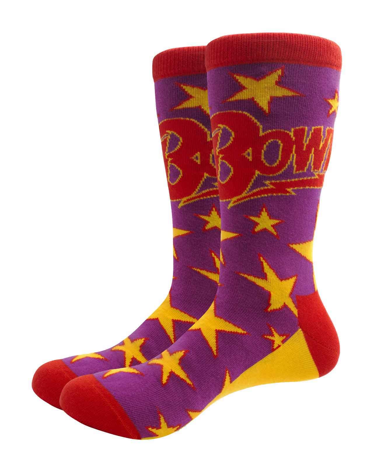 DAVID BOWIE Unisex Adult Stars Infill Socks (7 UK-11 UK) (Purple/Yellow/Red)