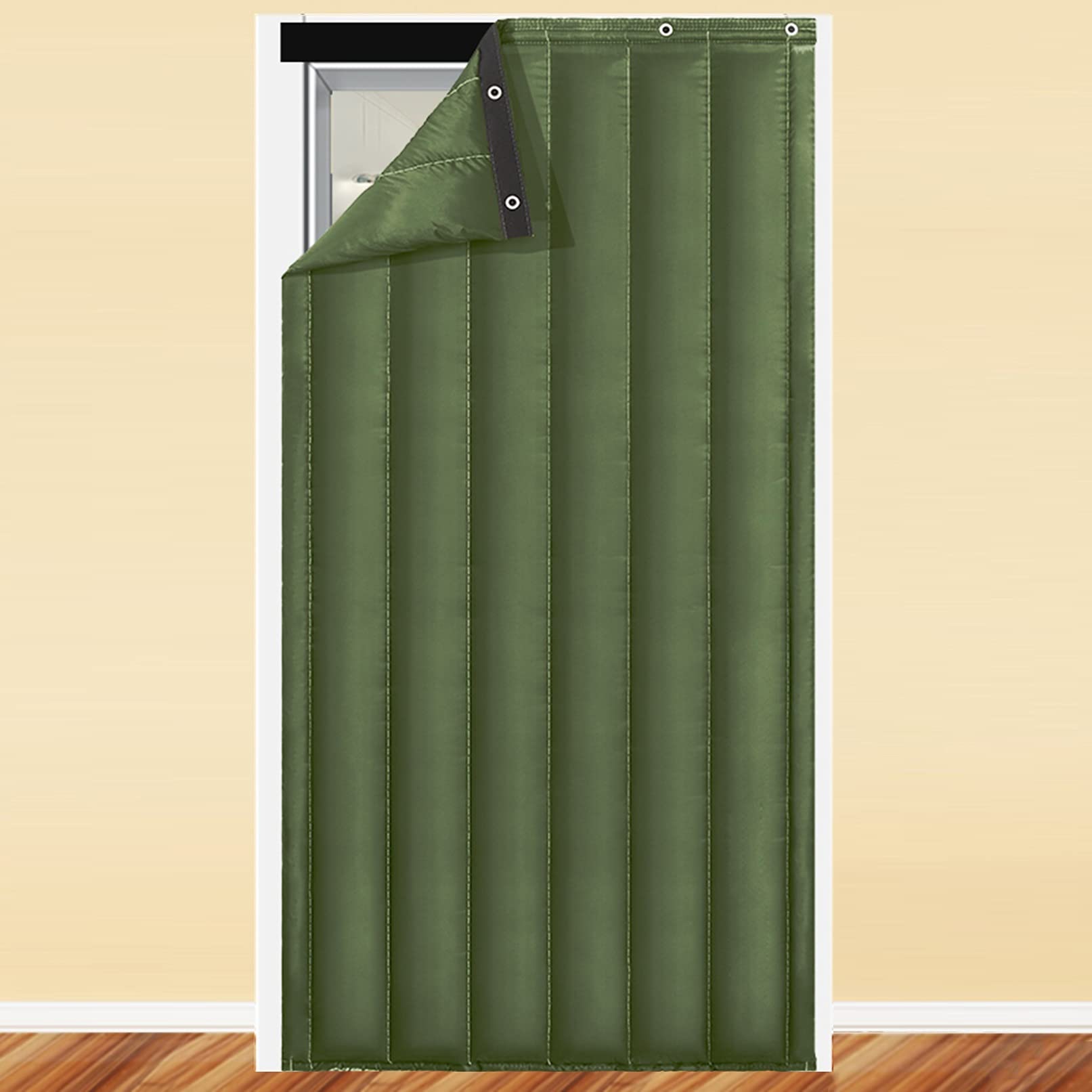 Thermal Insulated Curtain Door Curtains Soundproof Blanket Heavy Door Screen Noise Cancelling Windproof Door Cover for Living Room, Office, Closet, Garage, Bar, Gym, Stairway, Entry, Basement