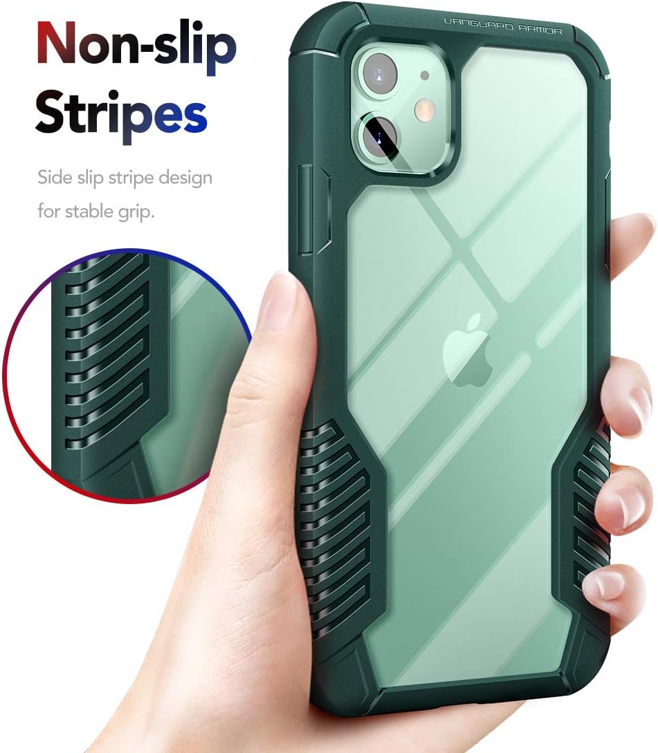 MOBOSI Vanguard Armor Designed Compatible with iPhone 11 Case, Rugged Cell Phone Cases, Heavy Duty Military Grade Shockproof Drop Protection Cover Compatible with iPhone 11 6.1 Inch 2019 (Green)