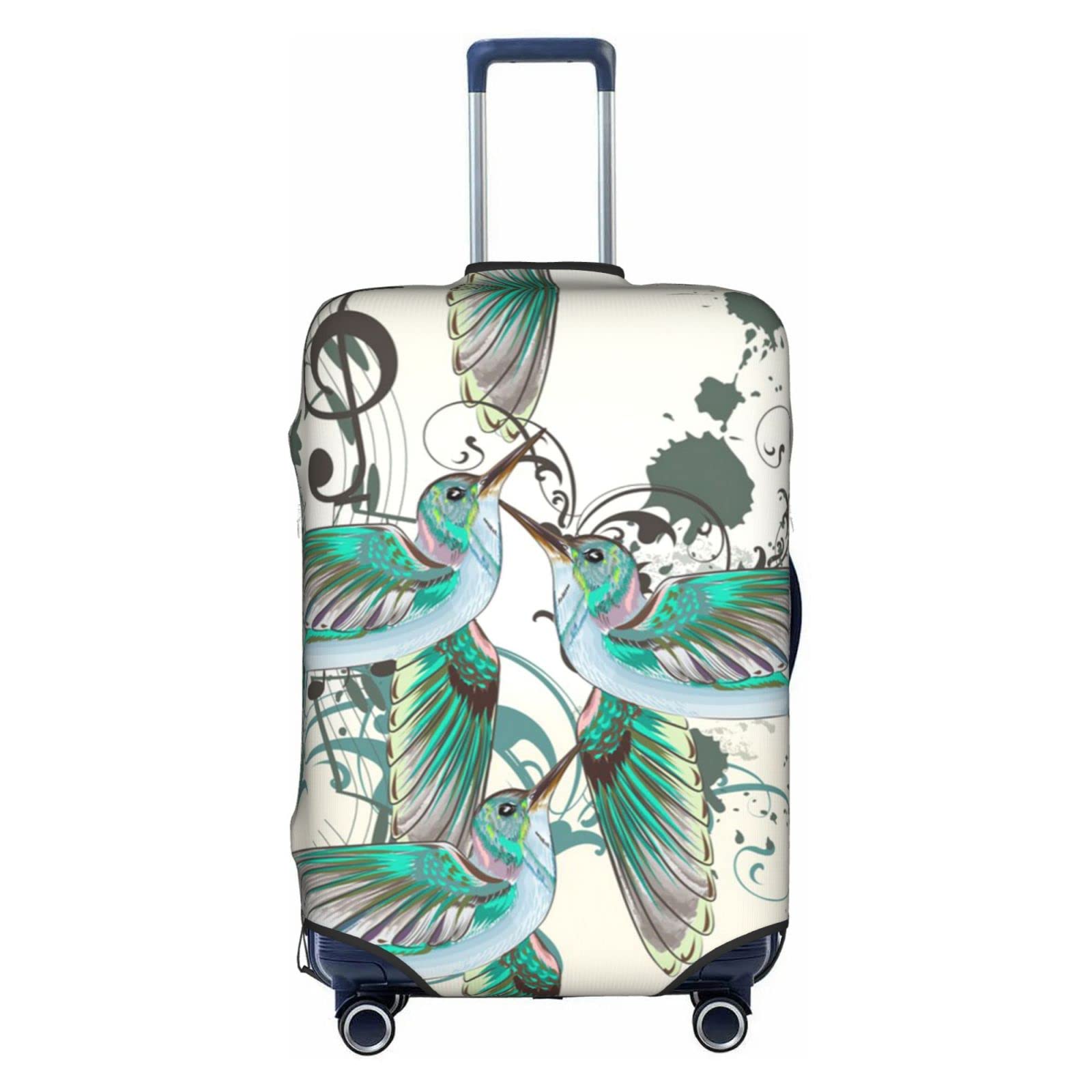Housse de valise motif oiseaux bleu sarcelle pour des voyages sereins