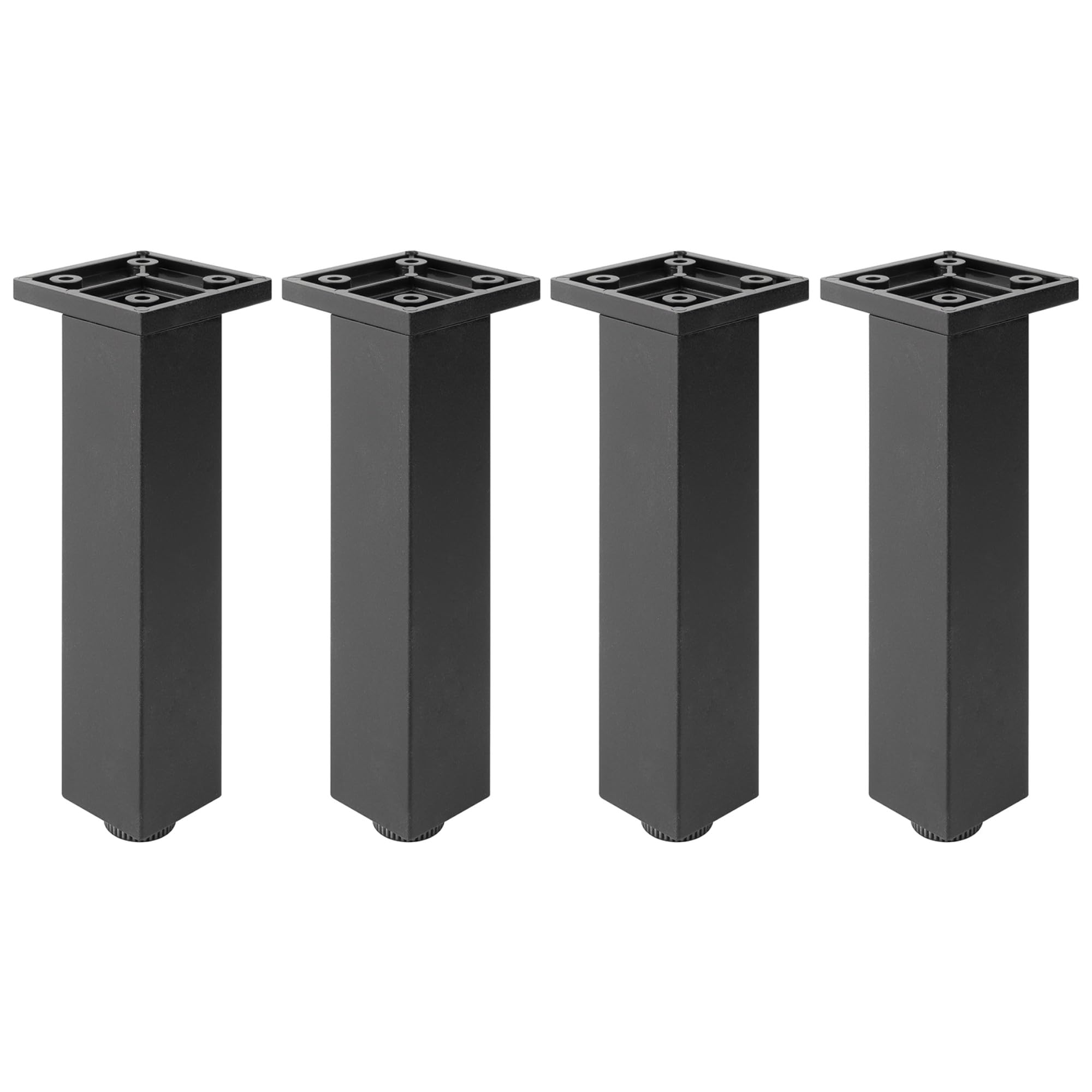 Pied de meuble universel réglable de 10 mm en plastique noir mat hauteur 15 cm