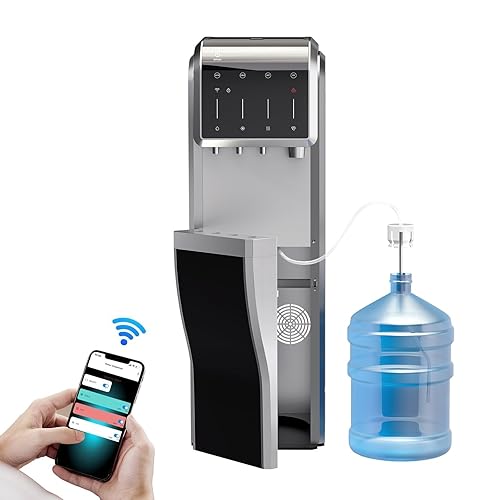 Miniatura 9 de ICEPURE Enfriador de agua WiFi multifunción con bala y máquina de hielo trituradomasticable, carga inferior de botella de 5 galones, dispensador de