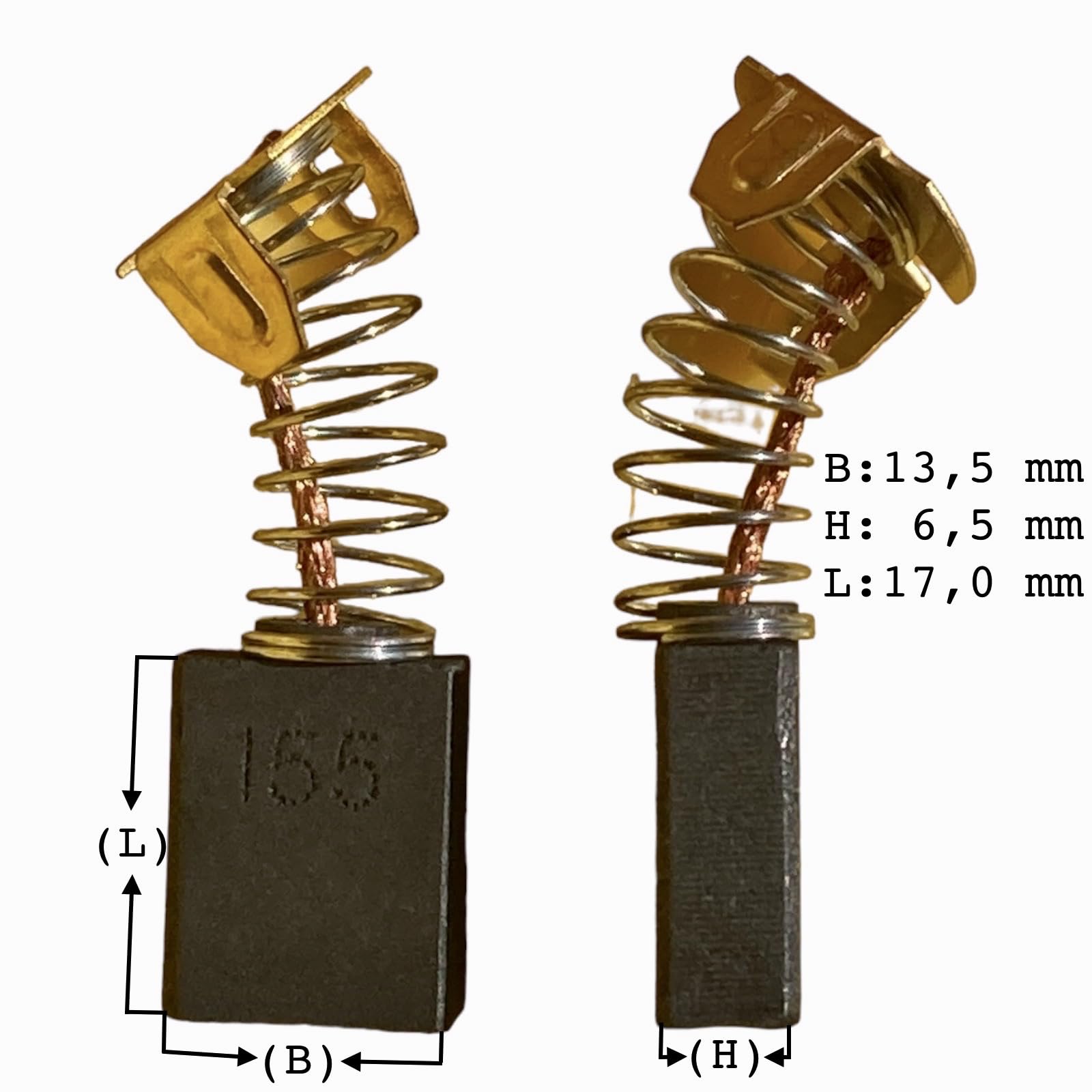 2 x szczotki węglowe do silnika Einhell BT-SM2050 / BT-SM 2050 piła ukośna 6,5 x 13,5 x 17 mm