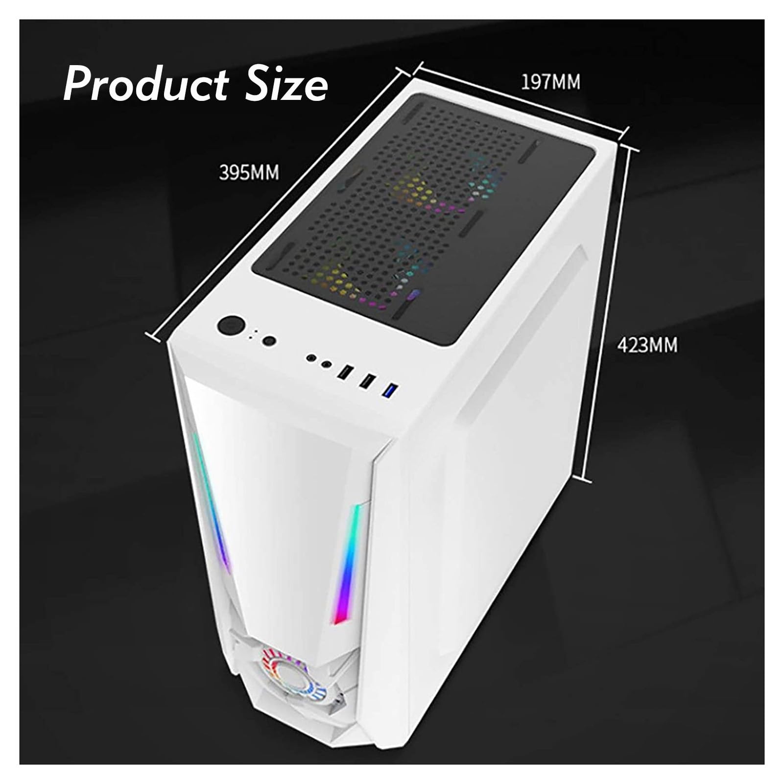 Obudowa Komputera Typu Mid-Tower E-ATX/ATX/M-ATX, Panel Boczny Ze Szkła Hartowanego, Przedni Panel Z Siatki, Obudowa Komputera Stacjonarnego, Tryb Oświetlenia RGB(Black)