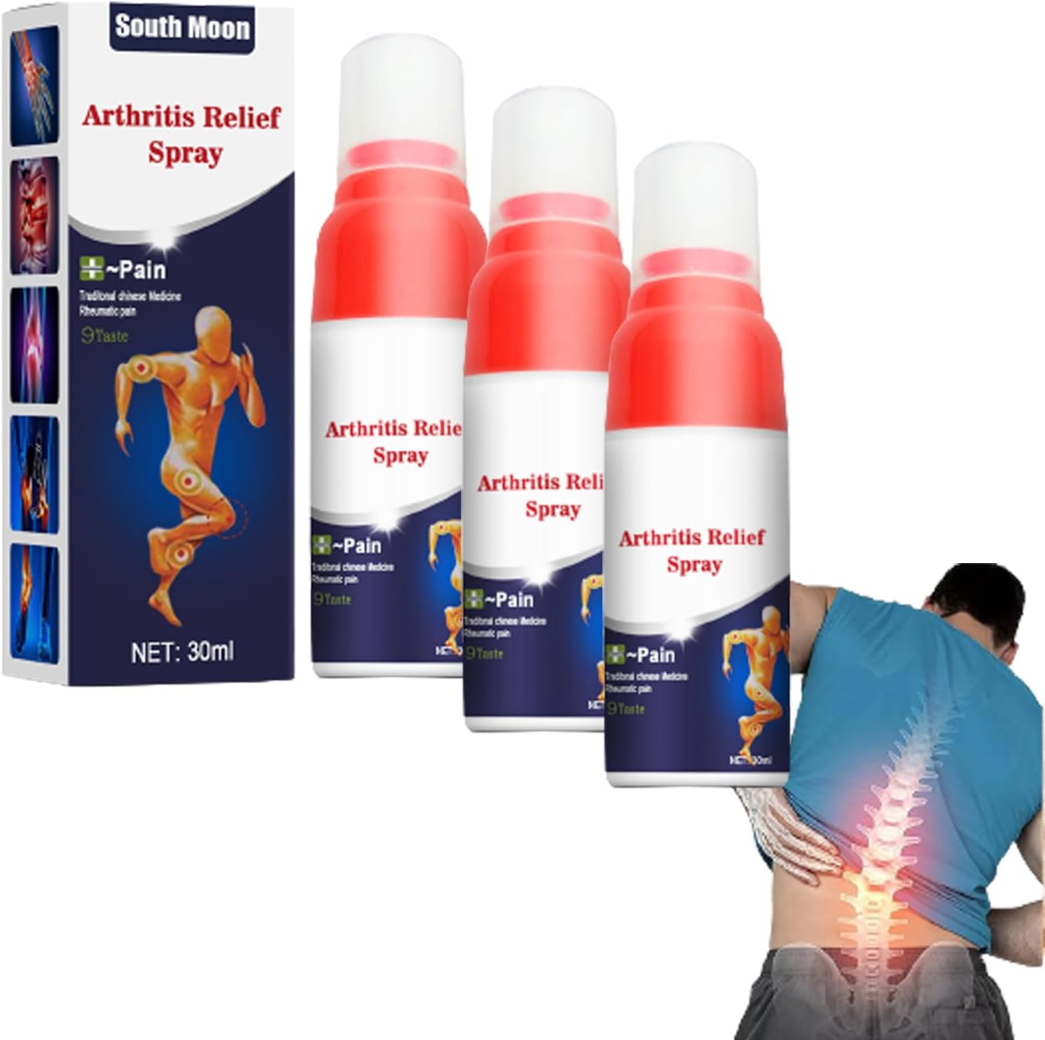 South Moon Lumbar Spine Cold Gel Spray, Lumbar Pain Relief Herbal Spray ...