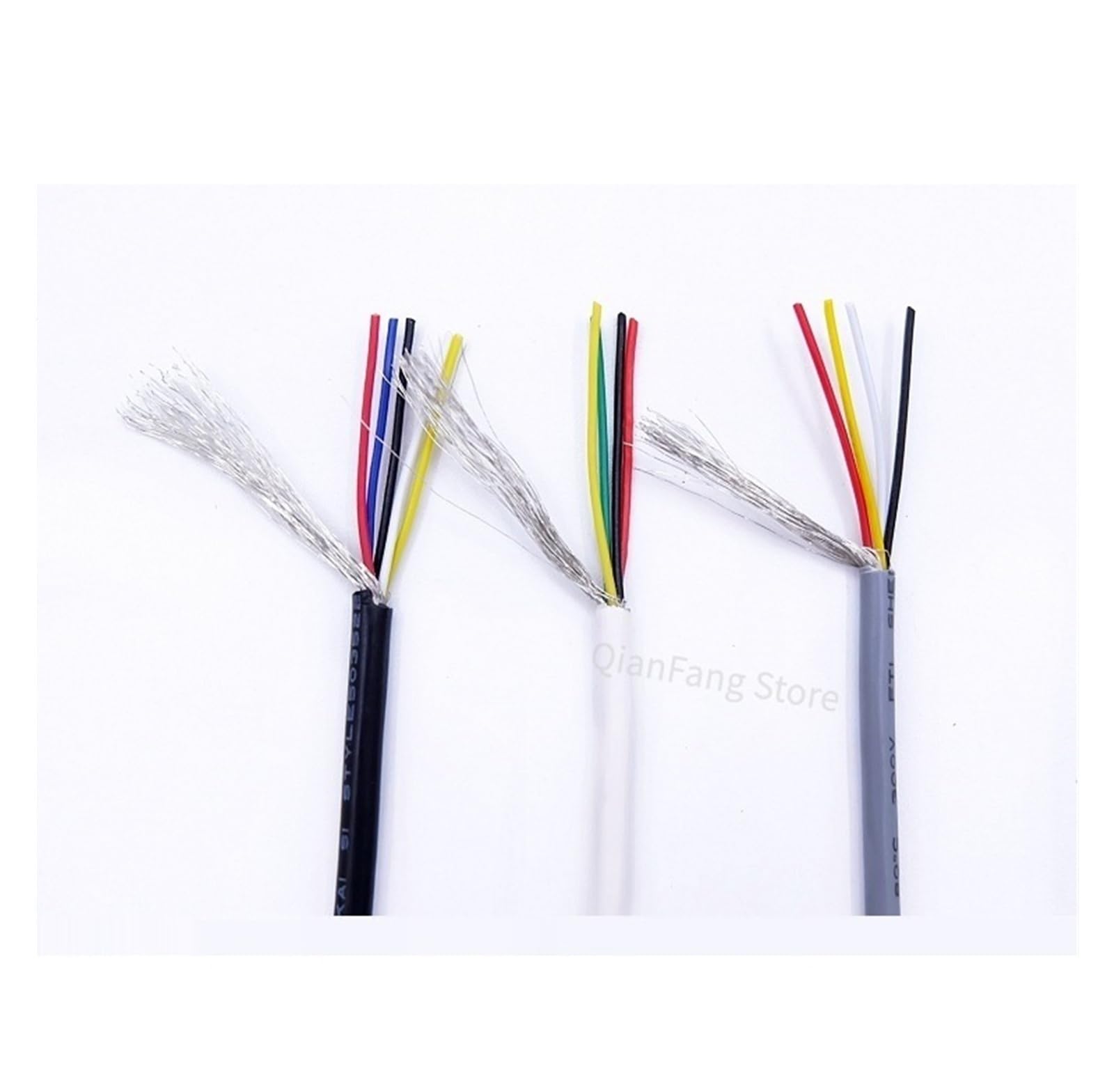 Wires and Cables Shielded Wire 28AWG Signal Cable 2 3 4 5 6 7 8 Core PVC Insulated Channel Audio Line Headphone Copper Control Shield Wires and Cables(Gray,8M_28AWG - (7CORES))