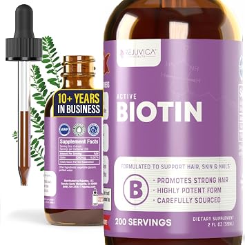 Biotin - Liquid Biotin Supplement - Support Hair, Skin and Nails - 5000mcg.