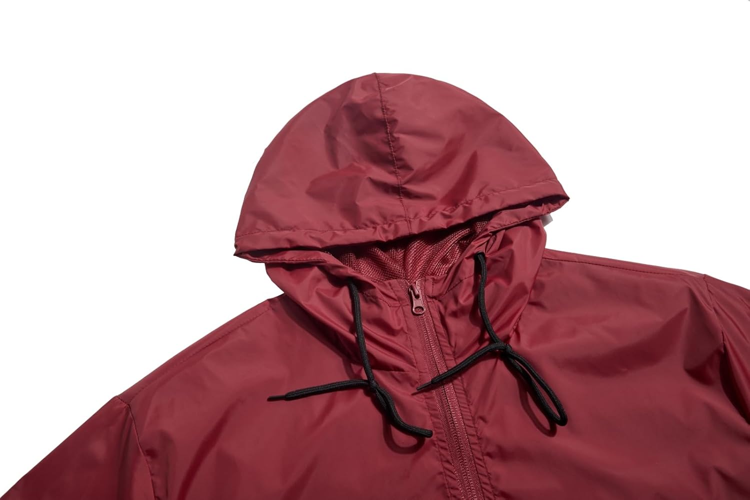 Men's Lightweight Raincoats Shell Hooded Outdoor Rain Coat Hiking Windbreaker Jacket - Image 3