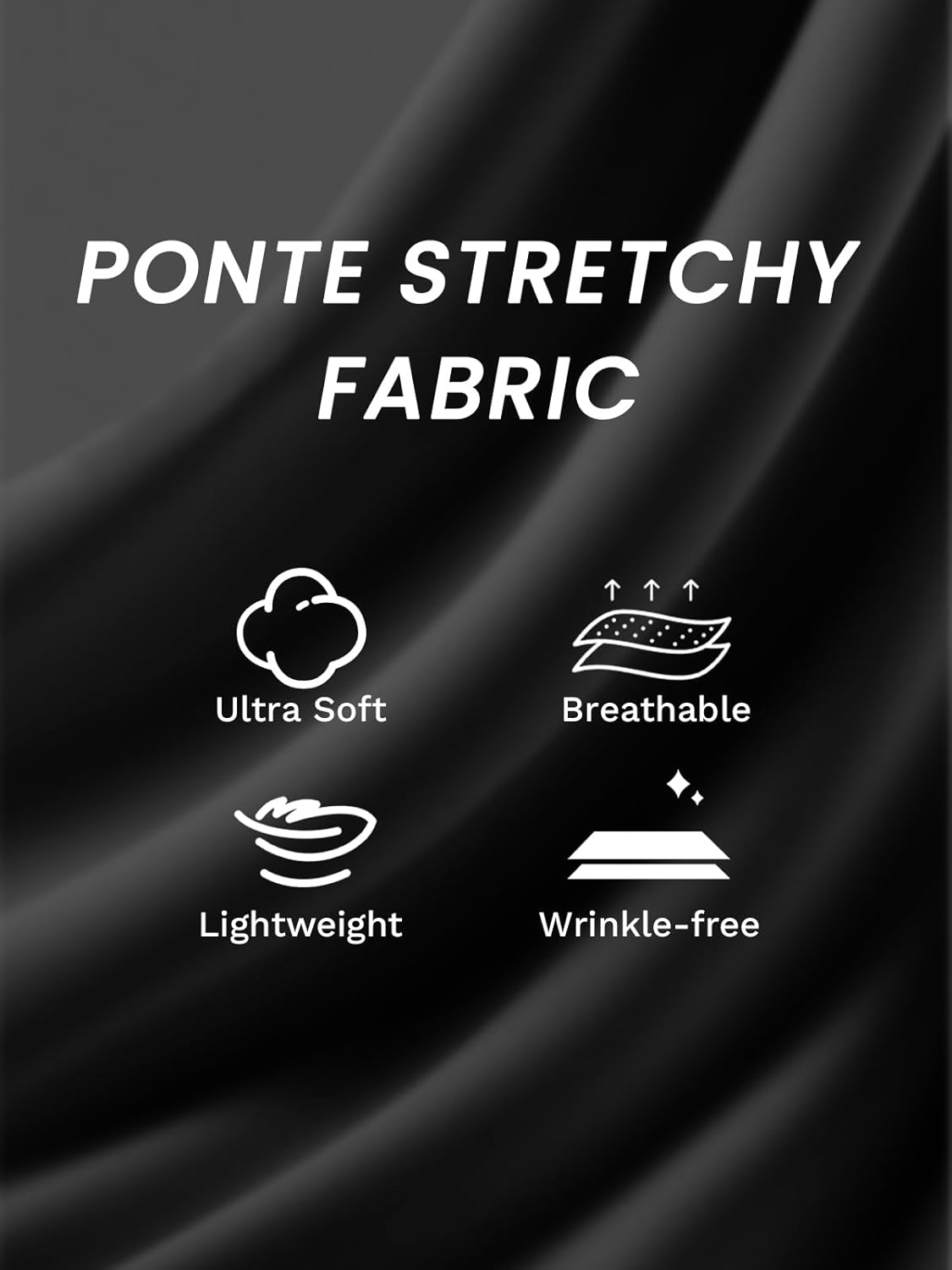 Womens Dress Wide Leg Pants Pull On Stretchy Work Pants High Waisted Business Causal Palazzos Trousers with Pockets - Image 5