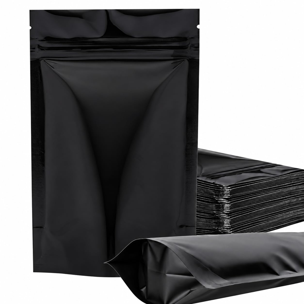 100 Pack Black Mylar Stand Up Bags - 3x5 Inches Smell Proof Bag
