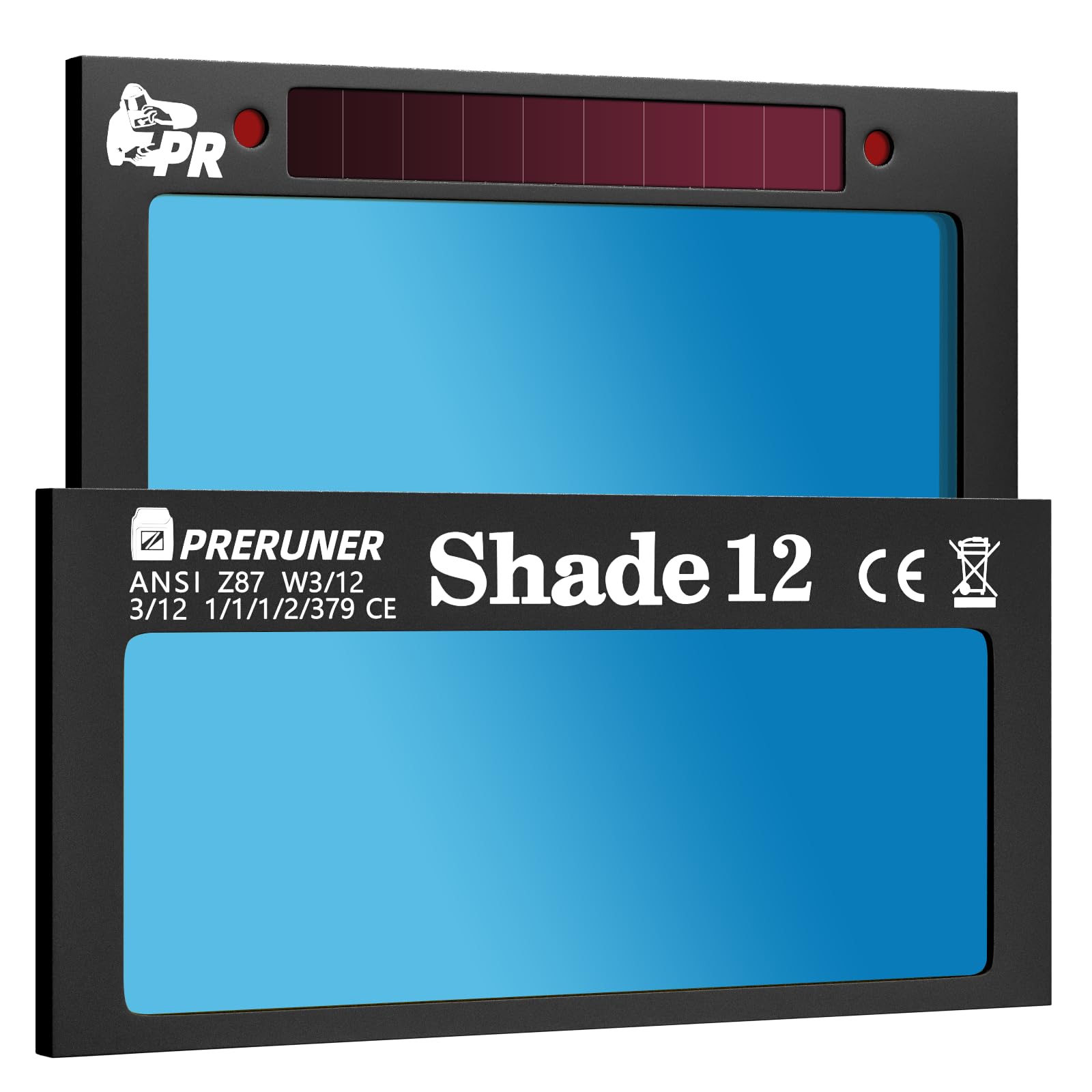 Core Series HD Shade 12 Auto Darkening Welding Lens 2"x4 1/4", Slim 0.2" True Color Welding Lens with Natural View for Pancake &amp; Sugar Scoop Welding Hoods