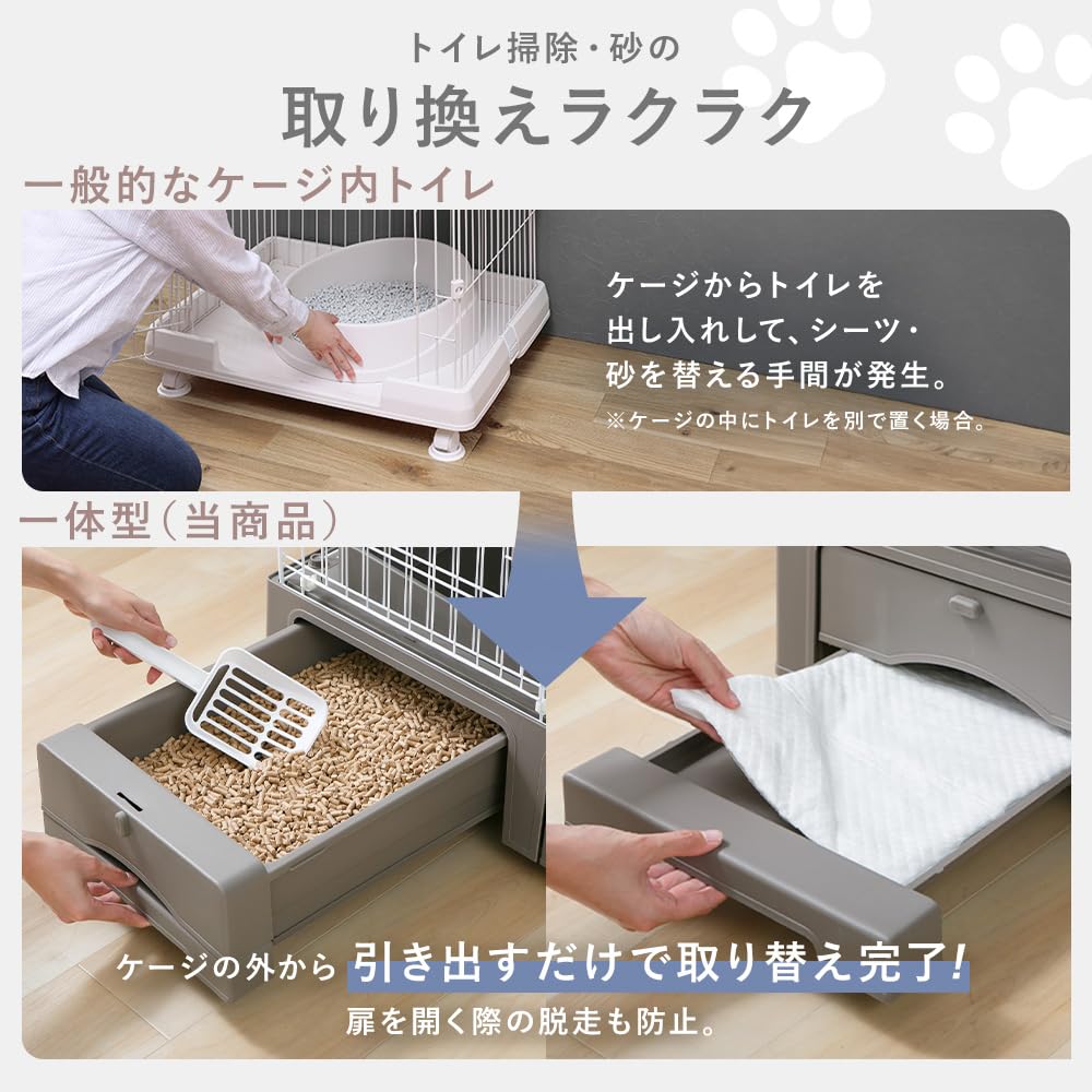Amazon.co.jp: アイリスプラザ システムトイレ一体キャットケージ 4段