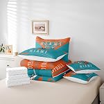 Feelyou Football 7 Ensembles de pièces de confort Rugby Sports Bedding Set pour toute saison Football City Bed in a Bag with Comforter, Draps, Cartables & Coussin Couverture