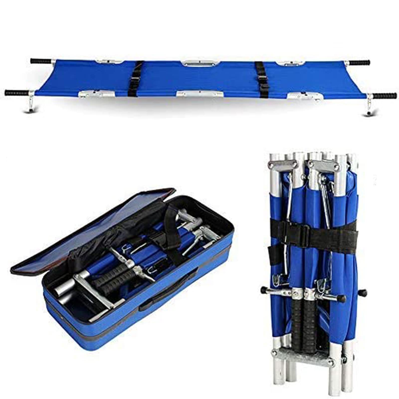 Civière pliante en alliage d'aluminium avec toile imperméable lavable pour ambulance