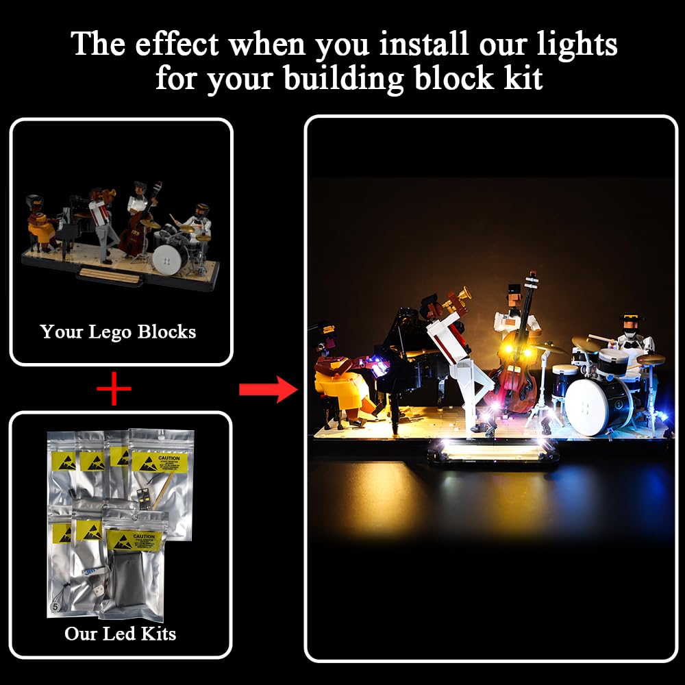 Kyglaring LED Lighting Kit (No Model), Compatible with Lego-21334 Ideas Jazz Quartet Building Blocks Model Set - Image 2