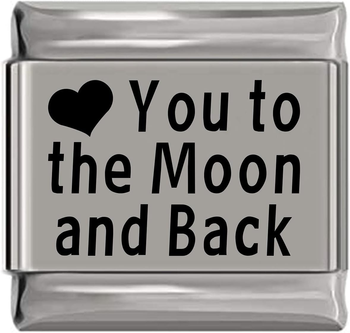 NewCharms Love You to the Moon and Back Laser Engraved Italian Charm (9mm Standard Size)