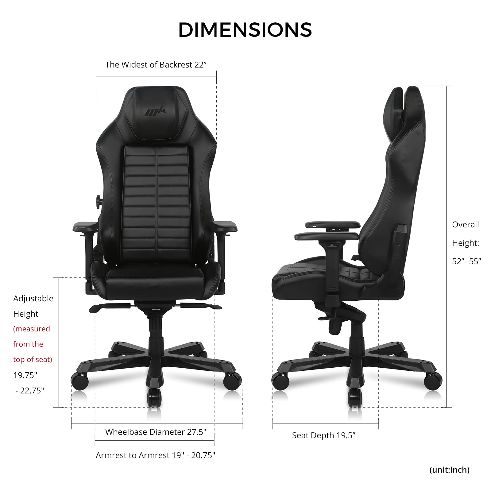 GTRACING Gaming Chair 350 lb Weight Capacity Big and Tall High Back