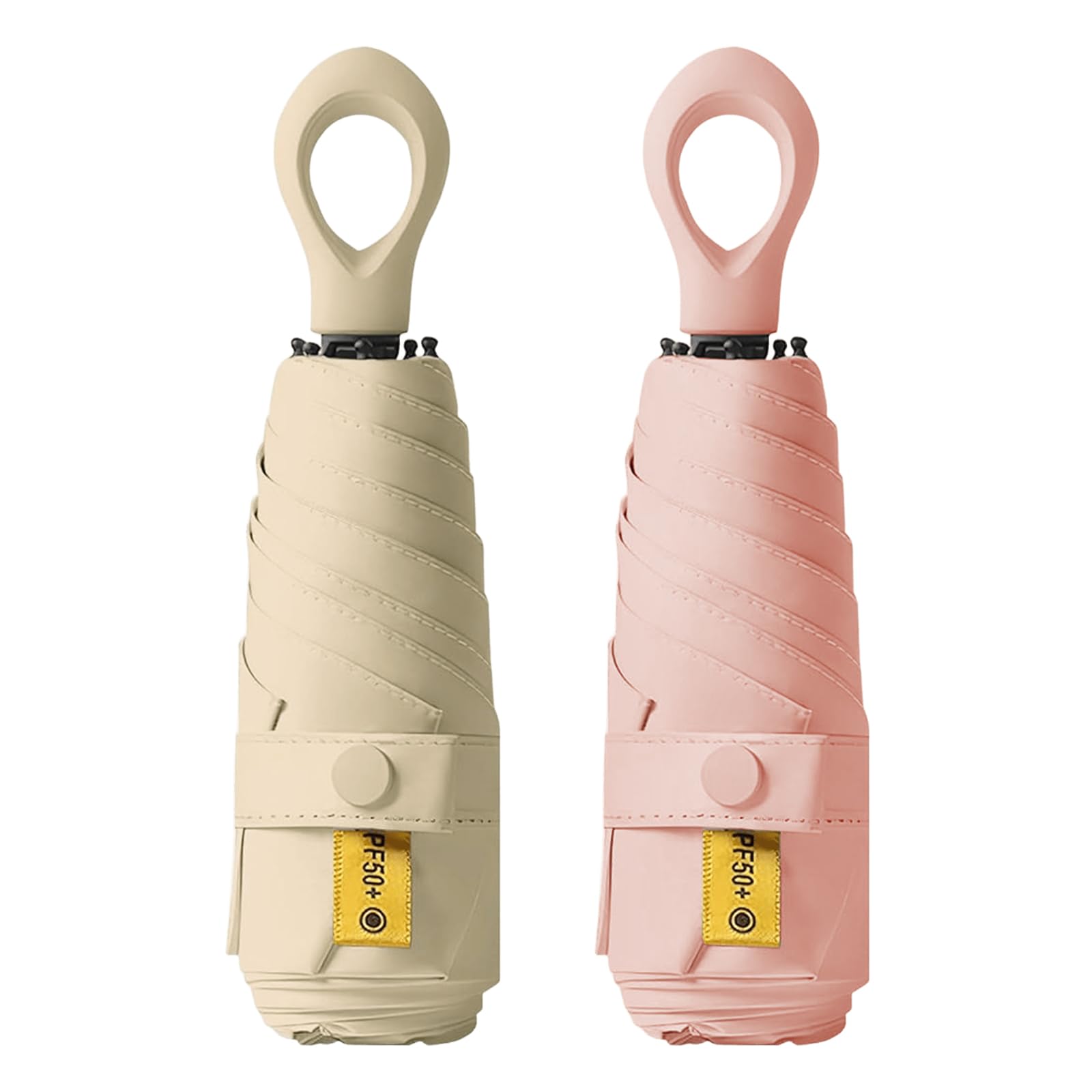 2-Pack Travel Mini Compact Umbrellas - UV Sun Protection 50+ Portable Totes & Pocket Purse Umbrellas for Men, Women & Kids - Rain & Sunproof, Fits in