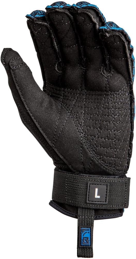 Radar Men's Vapor-A BOA Water Sports Gloves | Amara Grip Palm, Ariaprene Construction, Pre-Curved Fingers, BOA Closure System, Black/True Blue Ariaprene