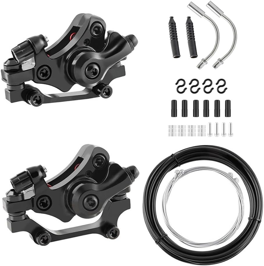 Bike Disc Brake Set, Aluminum Front and Rear Disc Brake Caliper with Brake Cable,for Road Bikes,Mountain Bikes