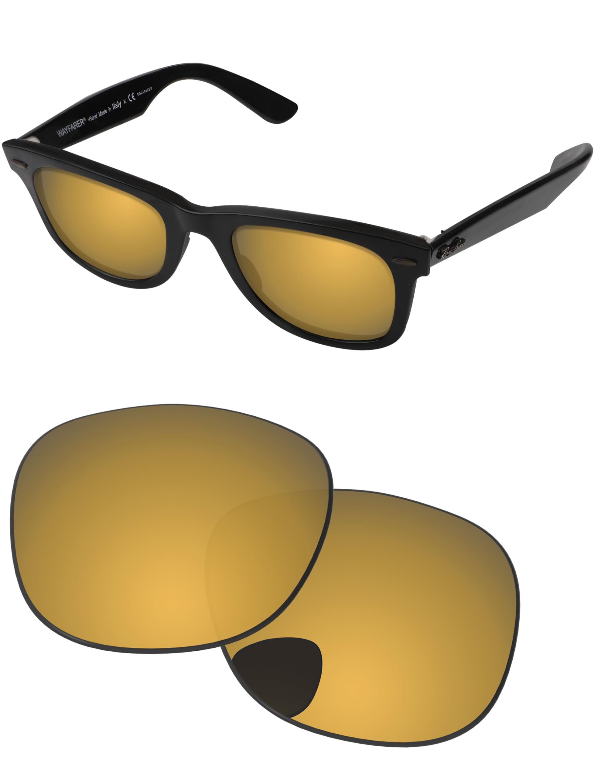 Lentes de repuesto compatibles con lentes de sol Ray-Ban RB2140 de 50 mm