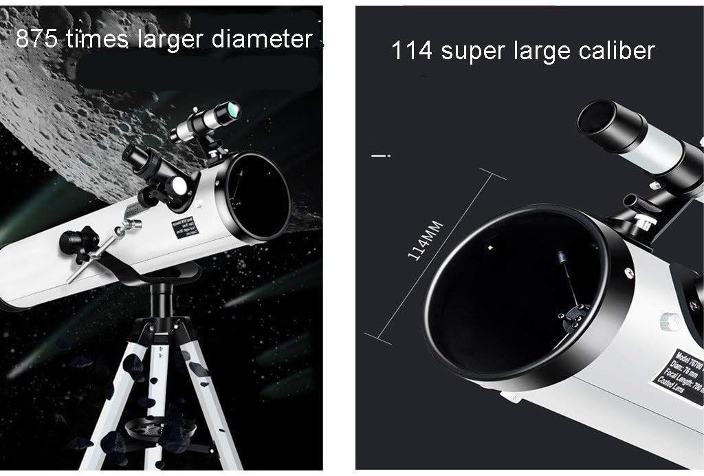 114mm Telescopes for Astronomy Beginners,Astronomical Telescope,Portable Travel Telescope for Beginners,Kids and Adult with Aluminum Telescopic Bracket (Package 3 A) (Package 3 A)