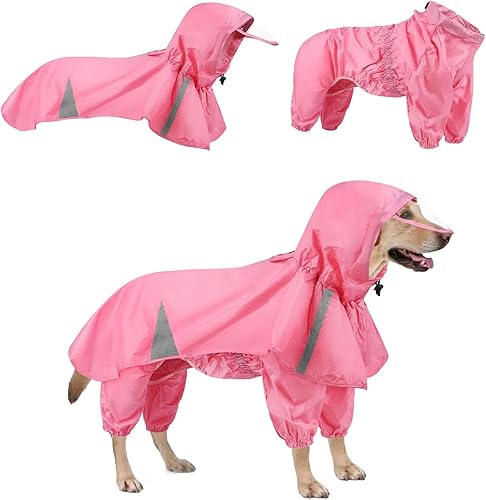 SEIS 2 piezas de impermeables para perros grandes con capucha, poncho de labrador dividido y sudadera con capucha, impermeable, ropa de lluvia para