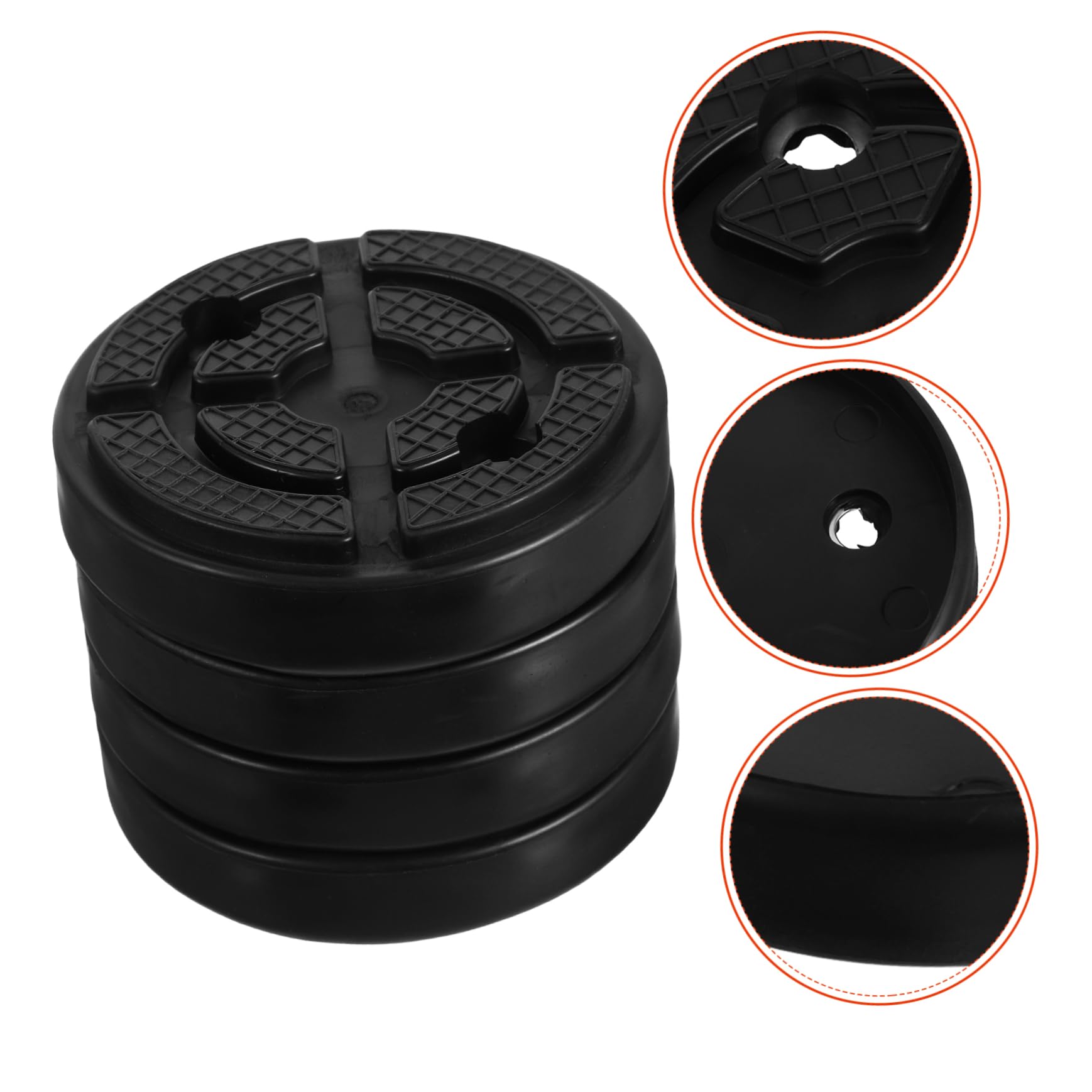 4 Pezzi Gommini per Sollevatore a Due Colonne in Gomma Nera | Foro Interno 10, 8cm, Interasse 7cm, Accessori per Impianto di Manutenzione