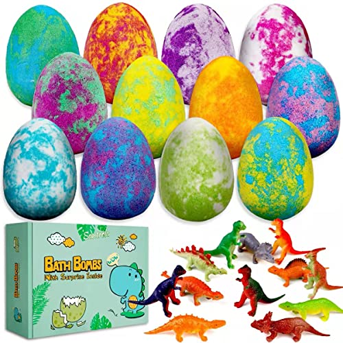Bath-Bombs-for-Kids-with-Toys-Inside-for-Girls-Boys-Surprise-Dinosaur-Eggs-12-Large-Size-Gift-Handmade-Bubble-Bath-Fizzies-Spa-Fizz-Balls-for-Christmas-Birthday-Easter-Day-Package-May-Vary