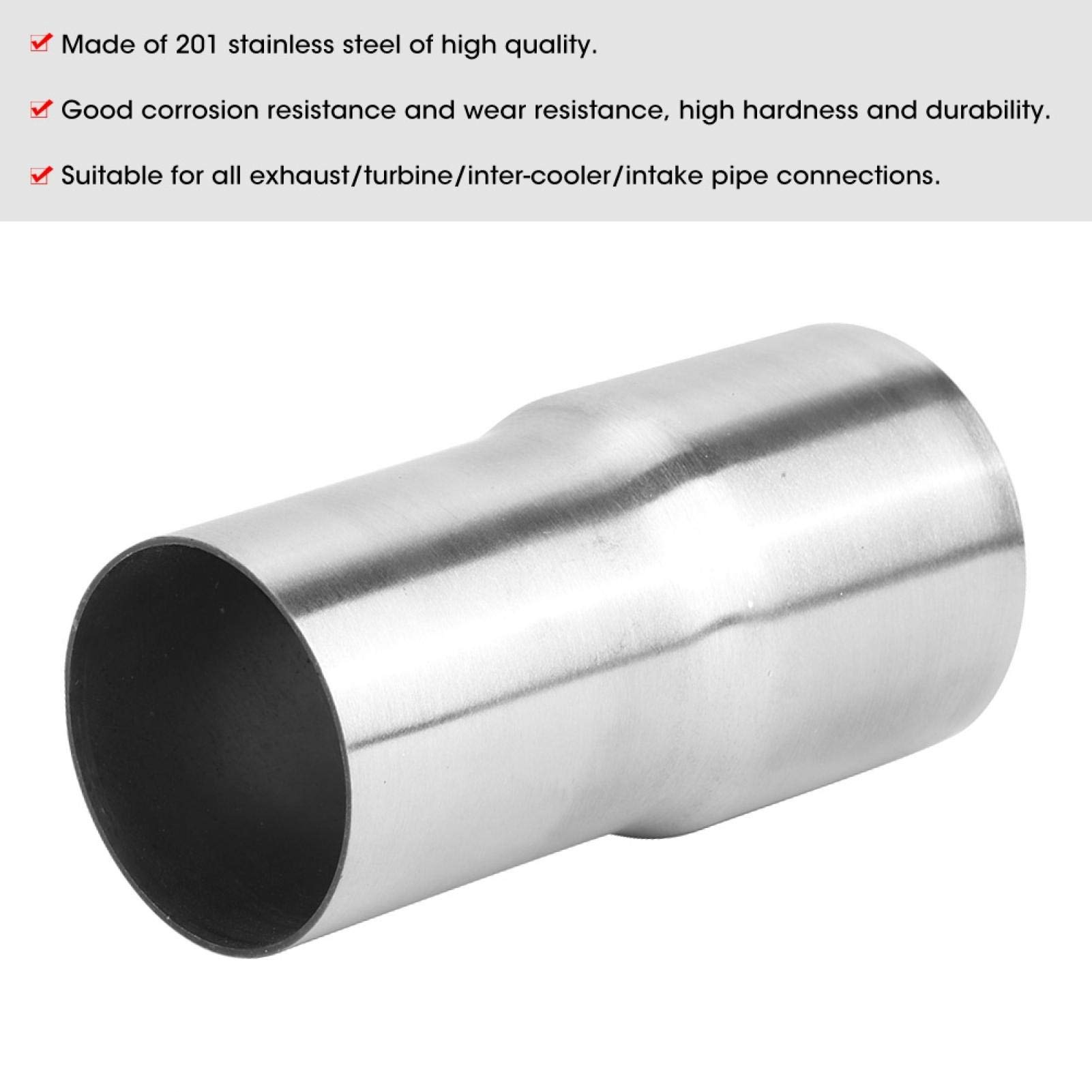 Adapter rury wydechowej, złącze rury wydechowej ze stali nierdzewnej Uniwersalny adapter rury wydechowej do części zmodyfikowanej przez samochód(57-63MM)