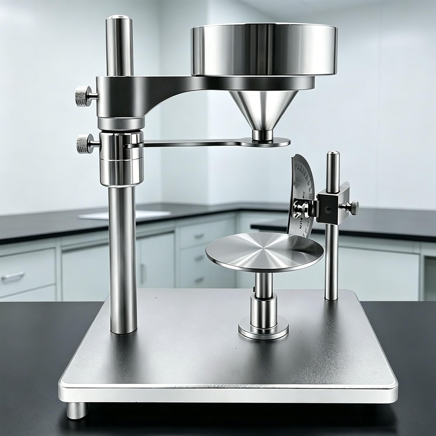 YXZQLOZ Powder angle of repose tester, particle angle of repose measuring instrument, outlet diameter 10mm, tray diameter 80mm, particle flow rate tester, for laboratory useResearch
