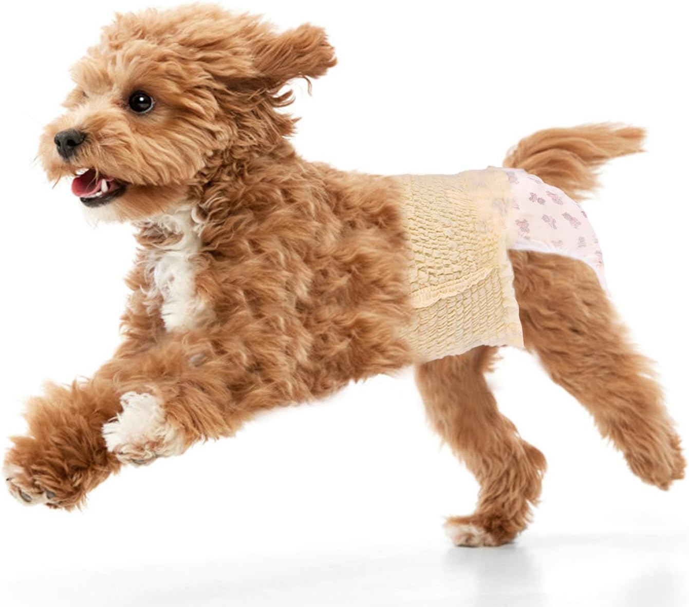 Ambreview Dog Diapers Female, Disposable Diapers for Female Dog with Stretchy Waist, Pull Up Puppy Wraps for Doggie in Heat Period Super Absorbent Leak-Proof Doggy Diaper for Dogs 10PCS (M)