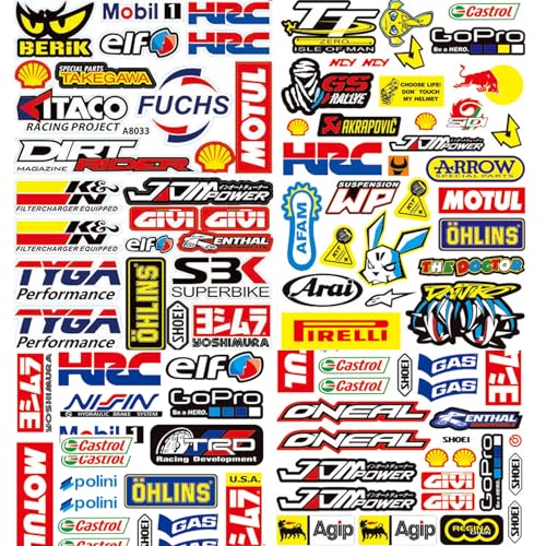 3 Feuilles Autocollant Moto Stickers Motocross Moto Autocollants...