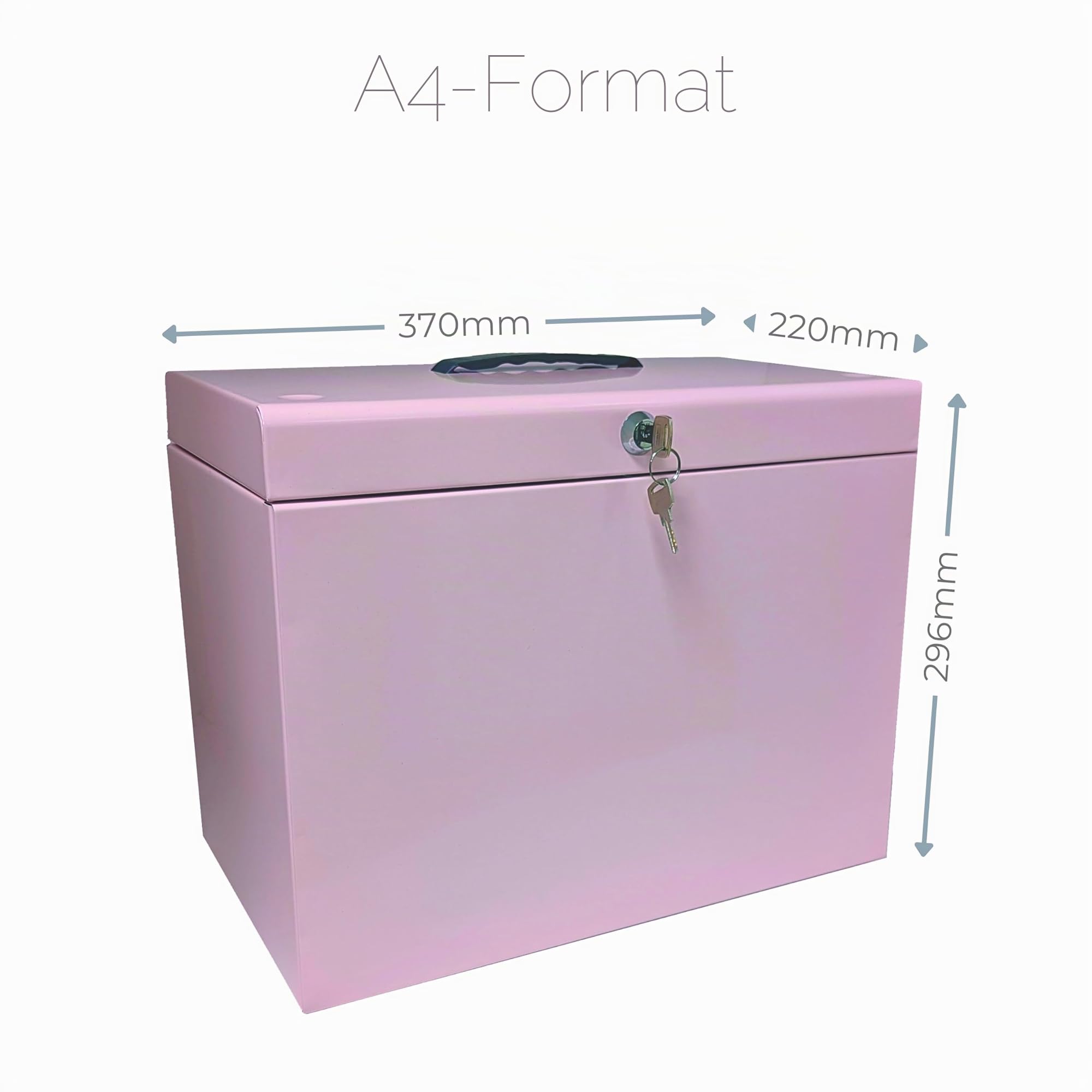 Cathedral Products A4 Stahl Aktenbox mit Starter Pack mit 5 Hängemappen – Pastellrosa